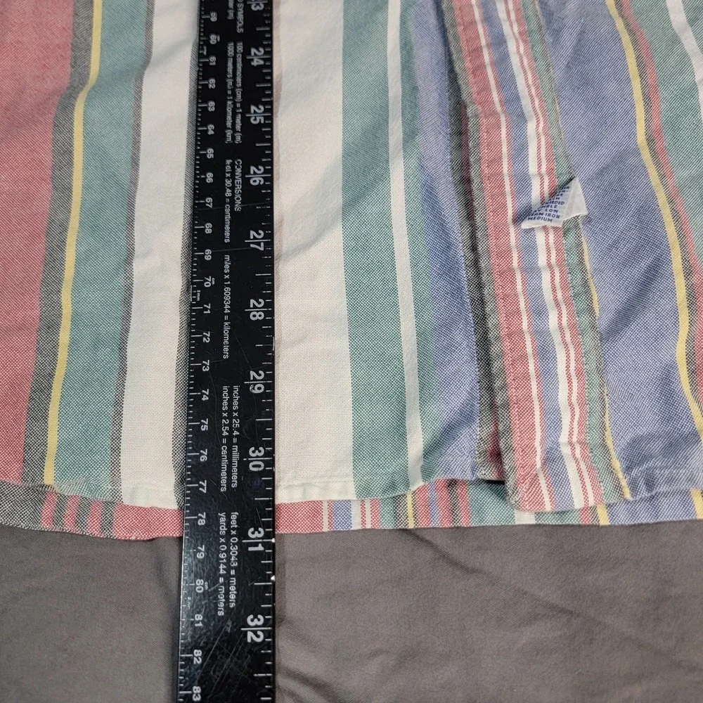 Polo Ralph Lauren Men's XL Multicolor Pastel Striped Oxford Blue Pony Button